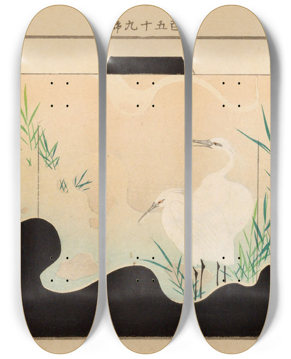 Triptych art skateboard deck of Seiko Ueno Yachigusa V 6 Pl09 by Seiko Ueno (19-20-)