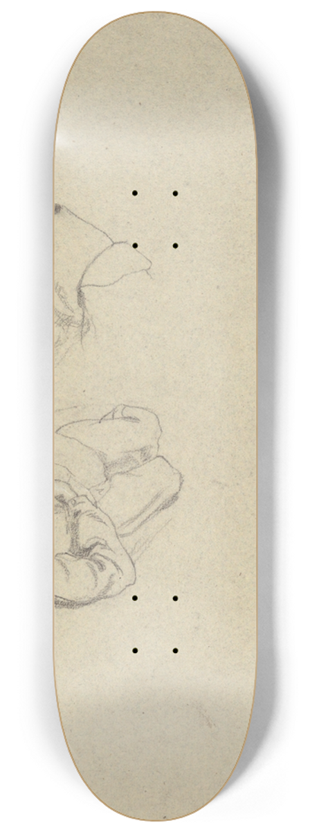 Edwin White - Two boys, sketch for Signing of the Compact in the Cabin of theMayflower 8.25 inch art skate deck