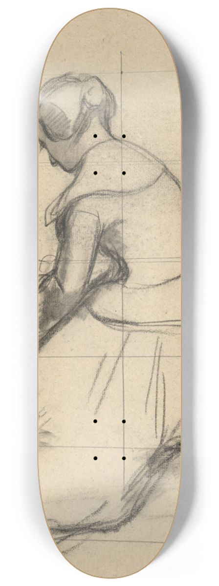 Edwin White - Woman Reading, sketch for Signing of the Compact in the Cabin of theMayflower 8.25 inch art skate deck
