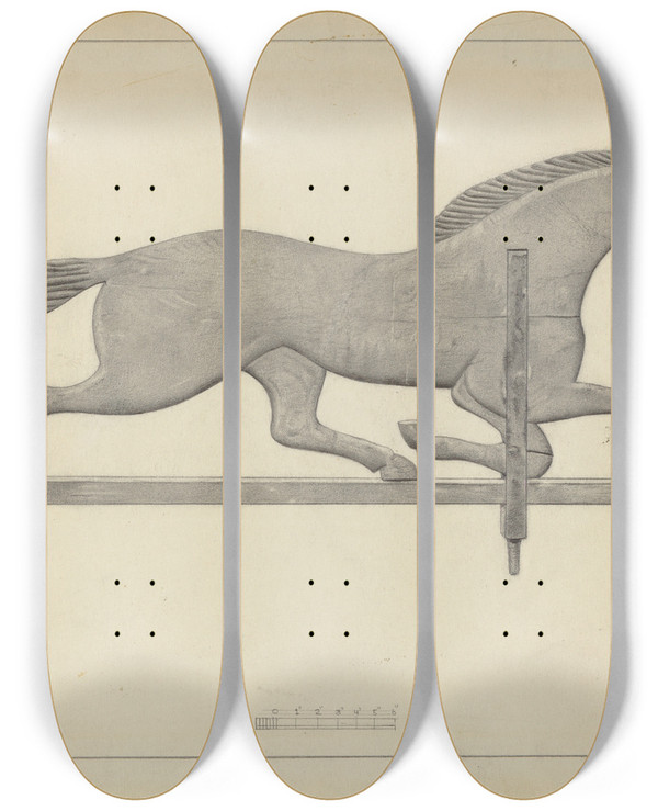 Triptych art skateboard deck of Joseph Stonefield Weather Vane_1 by Joseph Stonefield