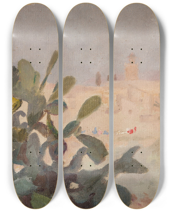 Triptych art skateboard deck of Jan Cigliski Spain Elche_10 by Jan Ciaglinski (1858-1913)