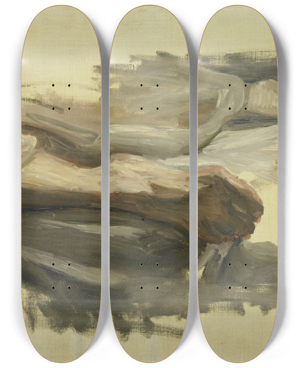 Triptych art skateboard deck of Jozef Israls Sauls Legs by Jozef Israels (1824-1911)