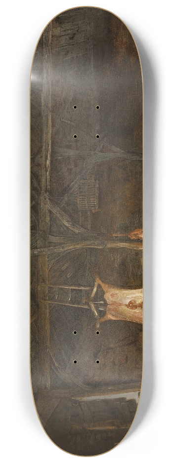 Egbert van der Poel - Slaughterhouse interior 8.25 inch art skate deck