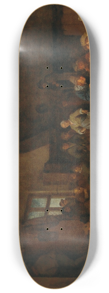 Egbert Van Heemskerck - A Tavern Interior With Peasants Playing Triktrak 8.25 inch art skate deck