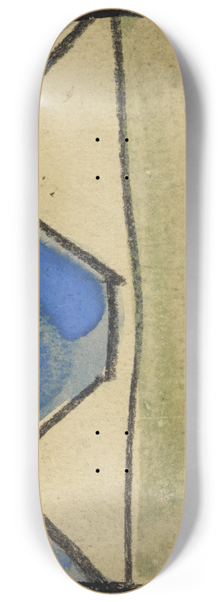 Egon Schiele - Abstrahierte Giebel 8.25 inch art skate deck