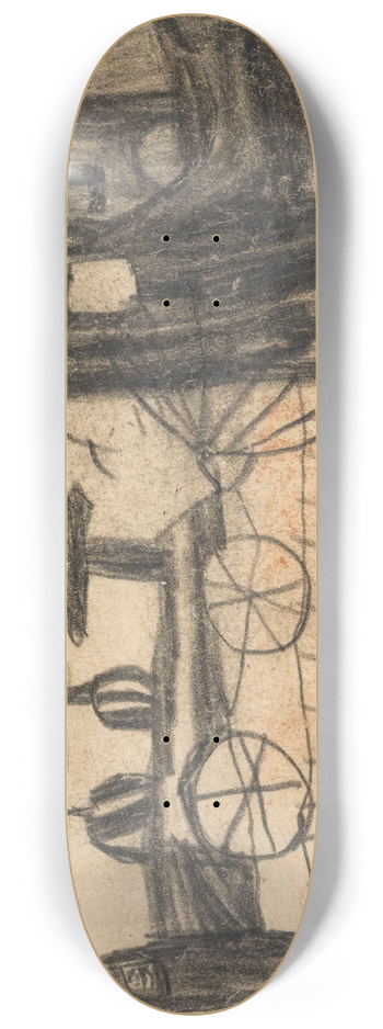 Egon Schiele - Eisenbahn (Kinderzeichnung) 8.25 inch art skate deck
