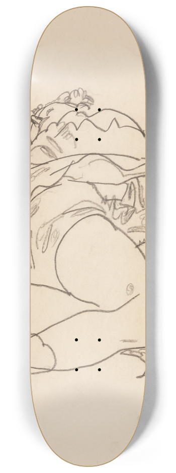 Egon Schiele - Reclining Woman with Raised Skirt 8.25 inch art skate deck