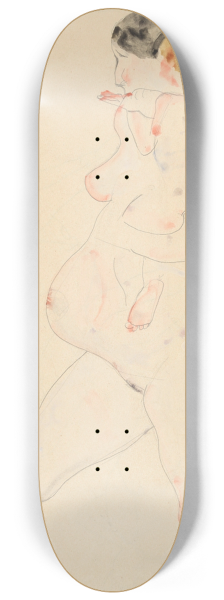 Egon Schiele - Schwangere Frau mit Kind auf dem Arm 8.25 inch art skate deck