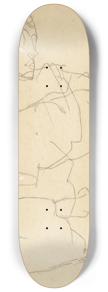 Egon Schiele - Selbstdarstellung (Self-Portrait) 8.25 inch art skate deck