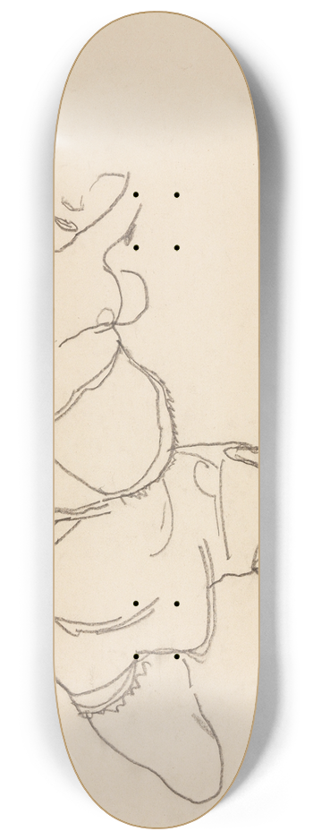 Egon Schiele - Semi-Dressed Model 8.25 inch art skate deck