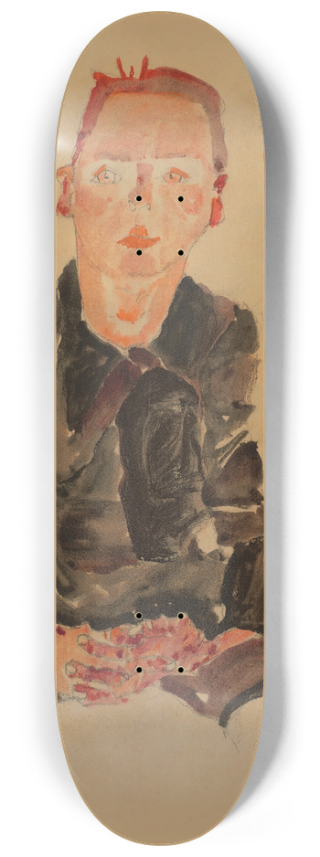 Egon Schiele - Sitzender Bub mit gefalteten Hnden 8.25 inch art skate deck