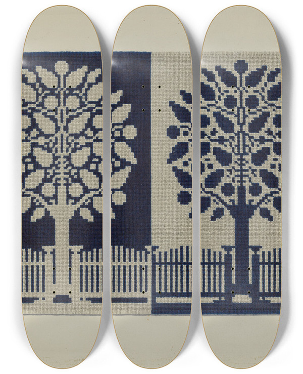 Triptych art skateboard deck of Arthur G Merkley Tyler Coverlet_4 by Arthur G Merkley
