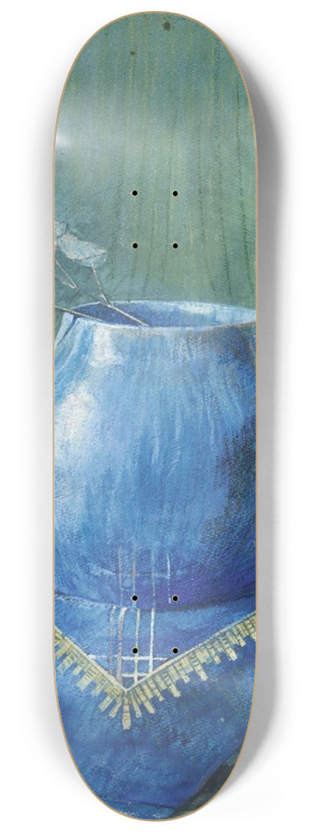 Egon Schiele - Still Life of a Moneyplant Branchin Blue Vase 8.25 inch art skate deck
