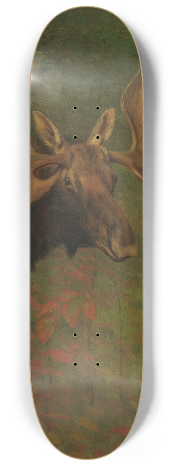 Albert Bierstadt - Study Of A Moose 8.25 inch art skate deck