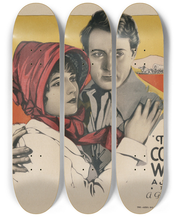 Triptych art skateboard deck of James Cruze The Covered Wagon_6 by James Cruze