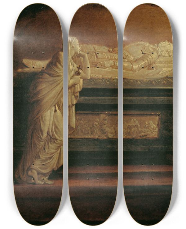 Triptych art skateboard deck of Heinrich Friedrich Fger Das Grabmal Kaiser Leopolds Ii Von Franz Anton Zauner In Der Augustinerkirche by Heinrich Friedrich Fger (1751-1818)