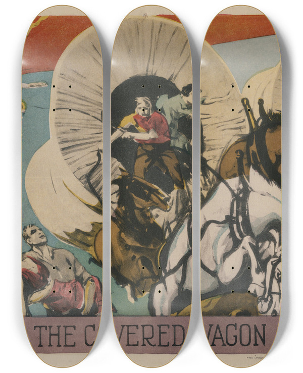 Triptych art skateboard deck of James Cruze The Covered Wagon_5 by James Cruze