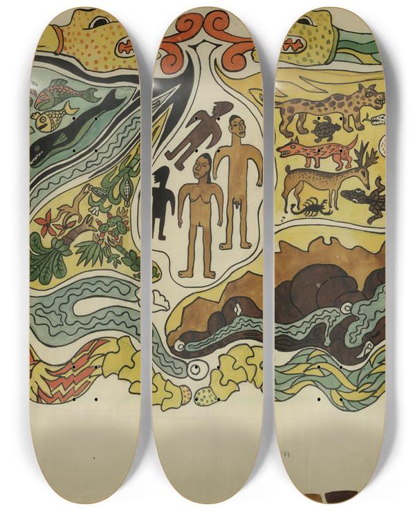 Triptych art skateboard deck of Diego Rivera Creation by Diego Rivera