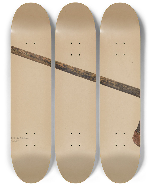 Triptych art skateboard deck of Orison Daeda Hawsing Beetle by Orison Daeda