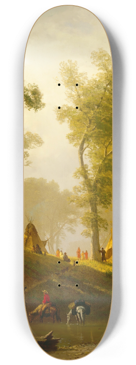 Albert Bierstadt - The Wolf River, Kansas 8.25 inch art skate deck