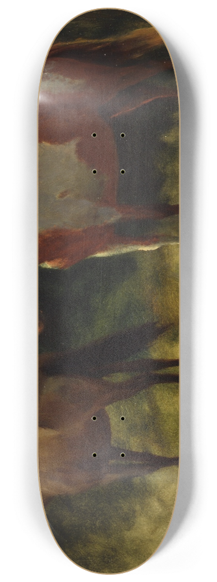 Albert Bierstadt - Two Horses 8.25 inch art skate deck