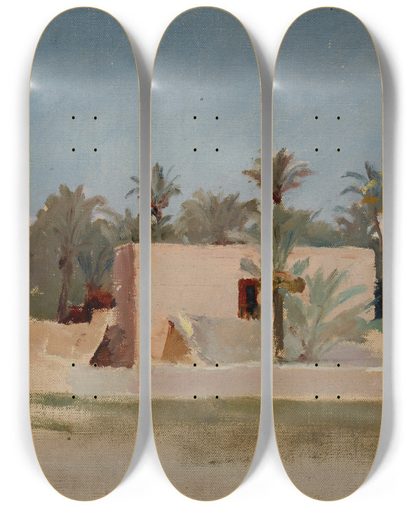 Triptych art skateboard deck of Jan Cigliski Spain Elche_6 by Jan Ciaglinski (1858-1913)