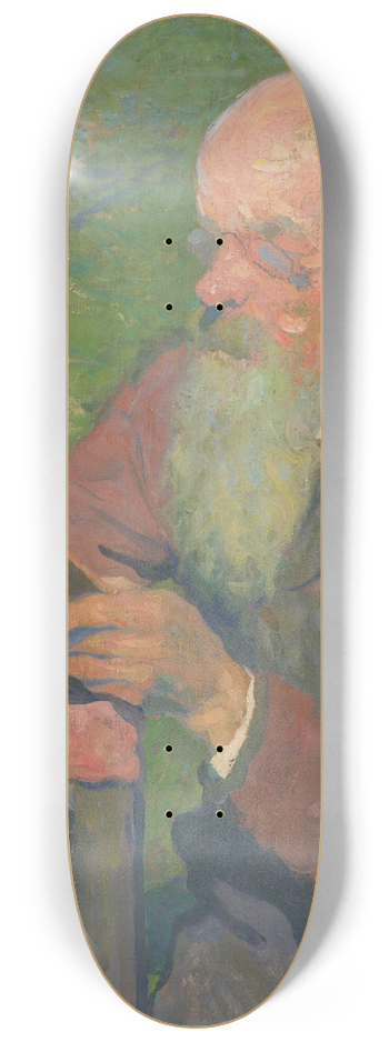 Elemr Halsz-Hradil - A reading old man 8.25 inch art skate deck