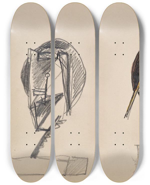 Triptych art skateboard deck of Julio Gonzlez Ttes_4 by Julio Gonzalez (1876-1942)