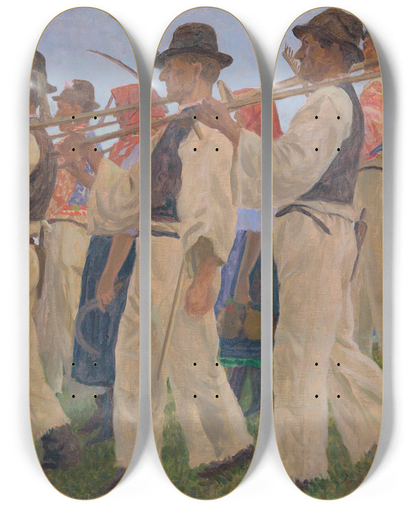 Triptych art skateboard deck of Ivan Abota Kosci by Ivan Zabota