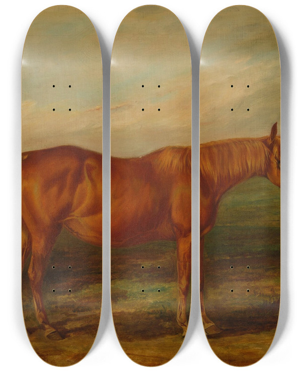Triptych art skateboard deck of Thomas Scott Picayune In A Landscape by Thomas Scott