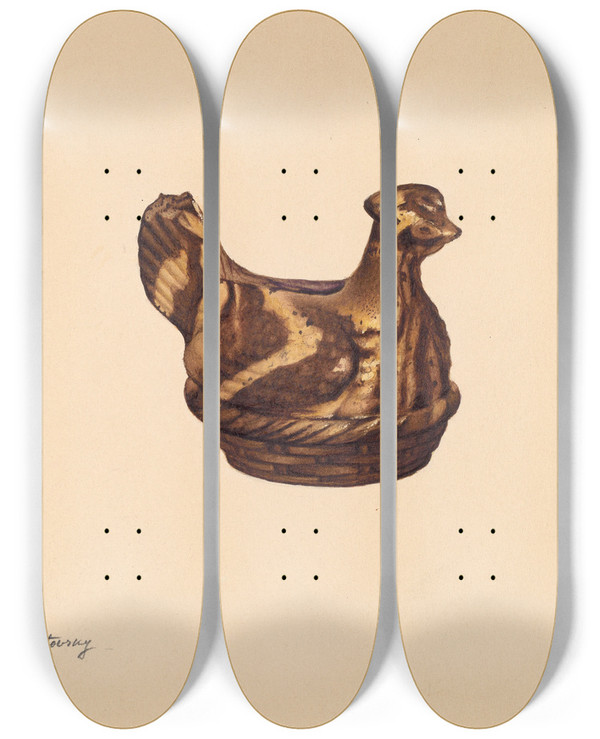 Triptych art skateboard deck of Aaron Fastovsky Bank_2 by Aaron Fastovsky