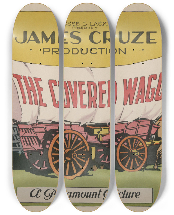 Triptych art skateboard deck of James Cruze The Covered Wagon_7 by James Cruze