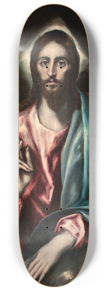 El Greco (Domenikos Theotokopoulos) - Christ as Saviour 8.25 inch art skate deck