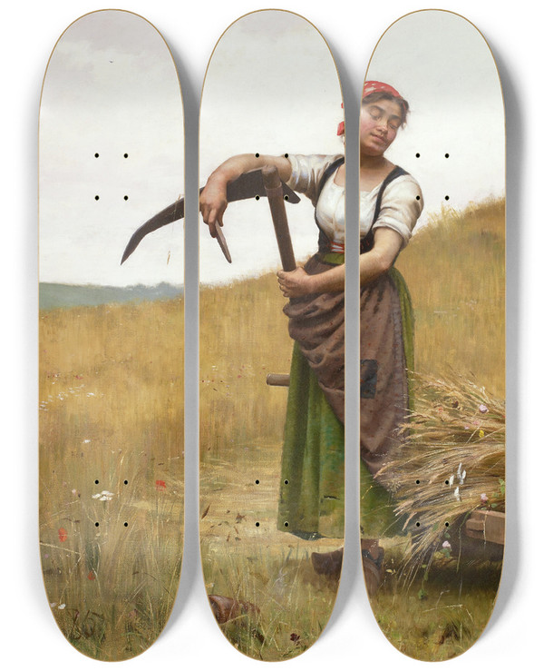 Triptych art skateboard deck of Paul Peel Adoration by Paul Peel (1860-1892)