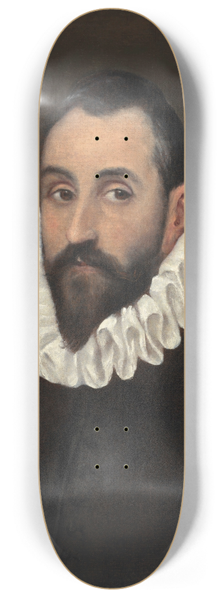El Greco (Domenikos Theotokopoulos) - Portrait of a gentleman 8.25 inch art skate deck