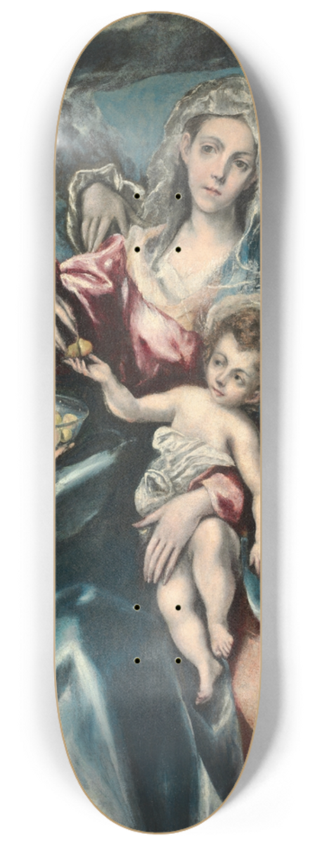 El Greco (Domenikos Theotokopoulos) - The Holy Family with Mary Magdalen 8.25 inch art skate deck