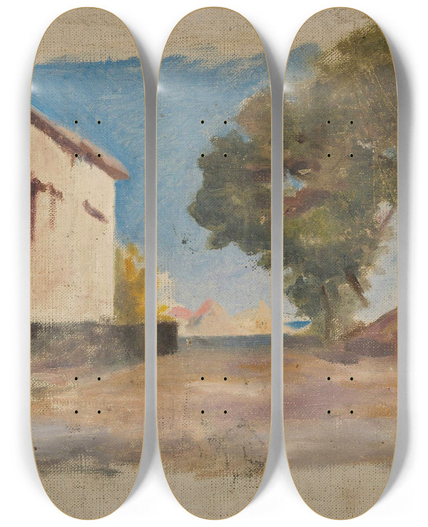 Triptych art skateboard deck of Jan Cigliski Crimea From The Journey To Crimea by Jan Ciaglinski (1858-1913)