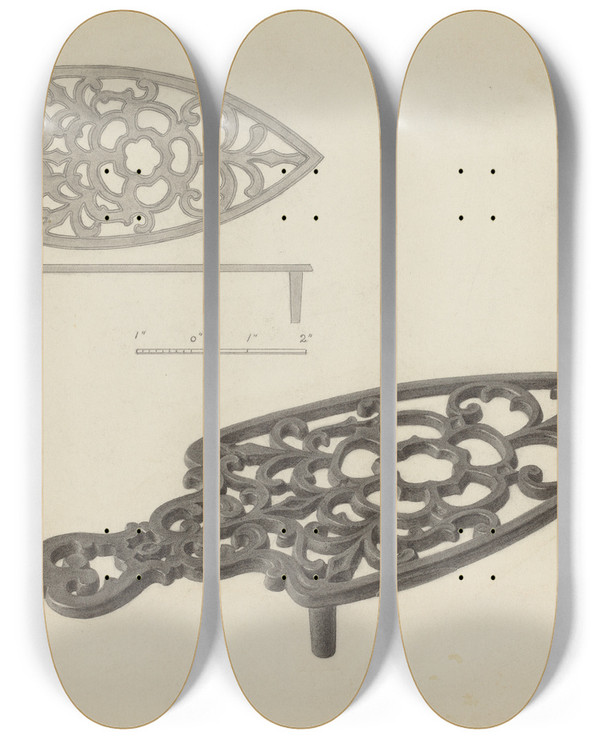 Triptych art skateboard deck of Charles Garjian Flat Iron Holder_2 by Charles Garjian