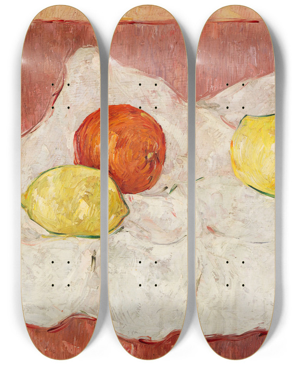 Triptych art skateboard deck of Aloys Wach Stillleben by Aloys Wach (1892-1940)