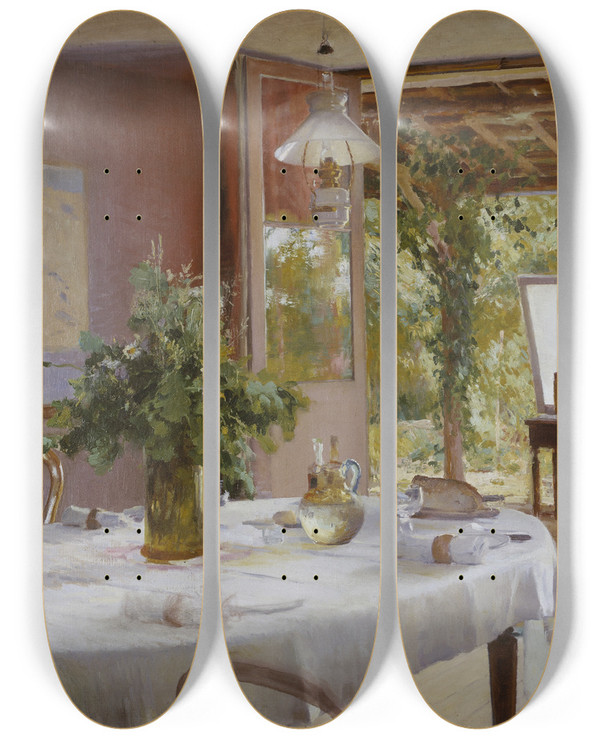 Triptych art skateboard deck of William Blair Bruce Openair Studio by William Blair Bruce (1859-1906)