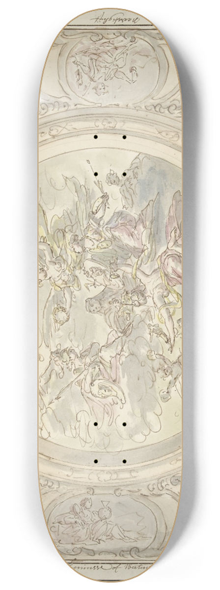 Elias van Nijmegen - Ontwerp voor een plafondschildering met een allegorie met Minerva 8.25 inch art skate deck