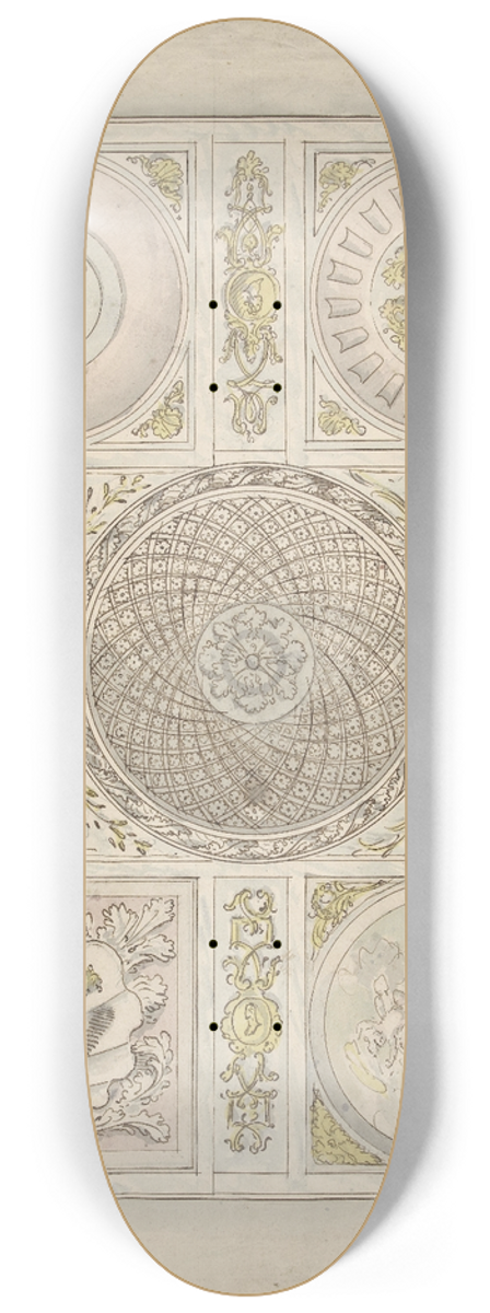Elias van Nijmegen - Ontwerp voor een plafondschildering; ornamentale vlakvulling 8.25 inch art skate deck