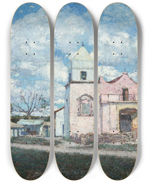 Triptych art skateboard deck of Fernando Fader Pocho Crdoba by Fernando Fader (1882-1935)