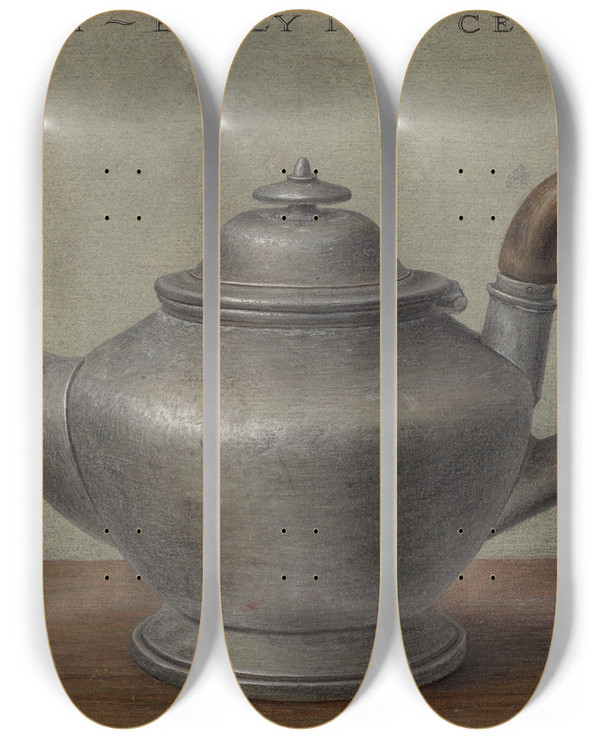 Triptych art skateboard deck of American 20Th Century Teapot_4 by American 20Th Century