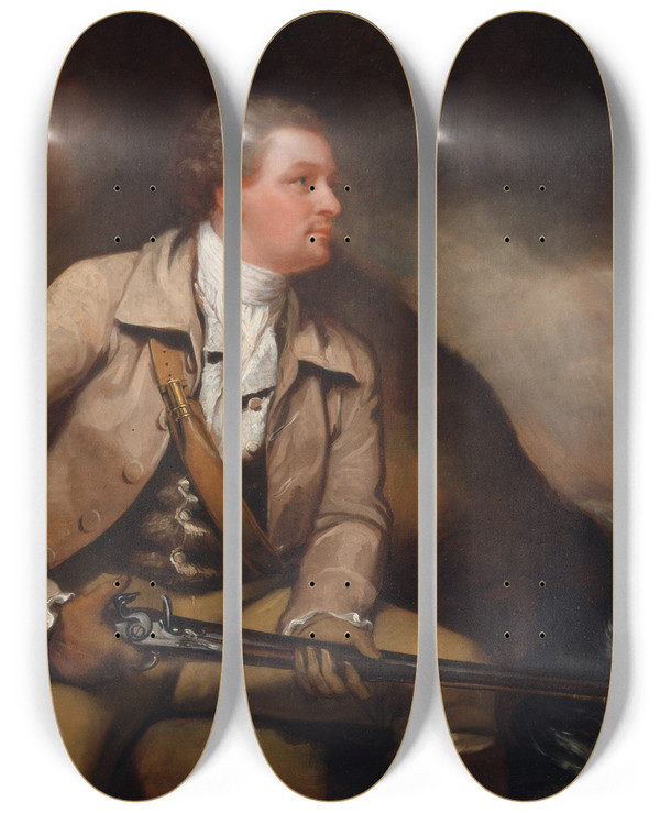Triptych art skateboard deck of James Northcote Sir William Elford Bart by James Northcote (1746-1831)