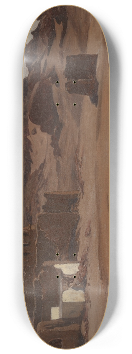 Elihu Vedder - Modern Tombs, Aswan, Egypt 8.25 inch art skate deck