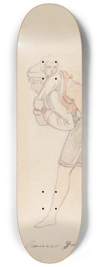 Elihu Vedder - Study after Gozzoli 8.25 inch art skate deck