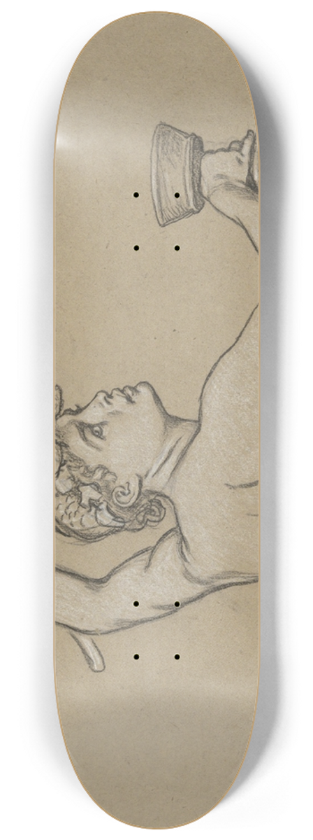 Elihu Vedder - Study for Figure ofAutumn 8.25 inch art skate deck