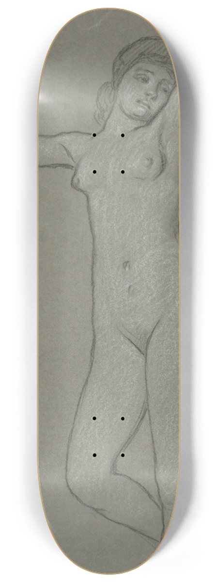 Elihu Vedder - Study for Figure ofLuna 8.25 inch art skate deck