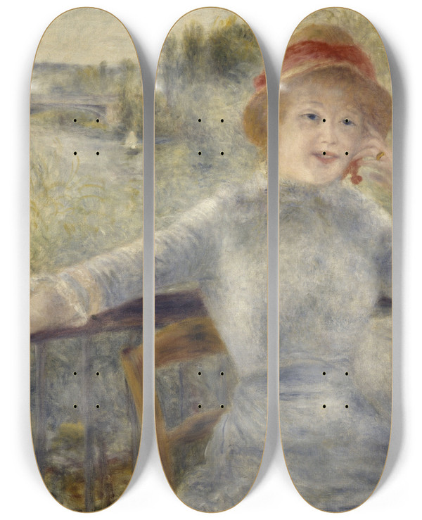 Triptych art skateboard deck of Pierreauguste Renoir Alphonsine Fournaise by Pierre-Auguste Renoir (1841-1919)